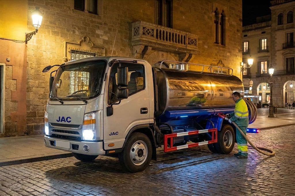 Camión eléctrico cisterna